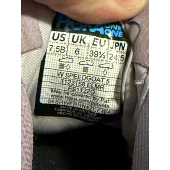 Hoka One One Speedgoat 5 Women's Size 7.5 B Running Shoes Lilac Purple - Picture 11 of 12